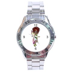 Fairy Magic Faerie In A Dress Stainless Steel Watch by goldenjackal