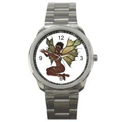 Faerie Nymph Fairy With Outreaching Hands Sport Metal Watch by goldenjackal