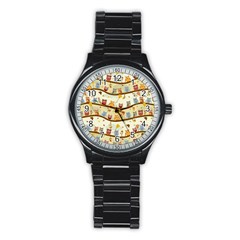 Autumn Owls Sport Metal Watch (black) by Ancello