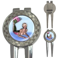 Mermaid On The Beach Golf Pitchfork & Ball Marker by goldenjackal