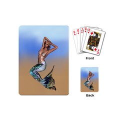 Sexy Mermaid On Beach Playing Cards (mini) by goldenjackal