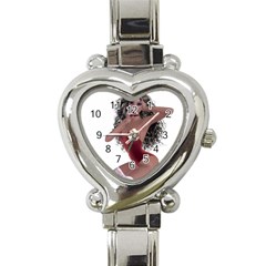 Miss Bunny In Red Lingerie Heart Italian Charm Watch  by goldenjackal