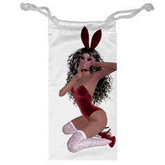 Miss Bunny In Red Lingerie Jewelry Bag by goldenjackal