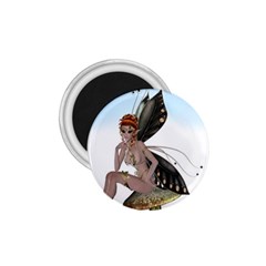 Fairy Sitting On A Mushroom 1 75  Button Magnet by goldenjackal