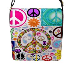 Peace Collage Flap Closure Messenger Bag (large) by StuffOrSomething