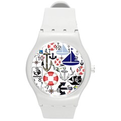 Nautical Collage Plastic Sport Watch (medium) by StuffOrSomething