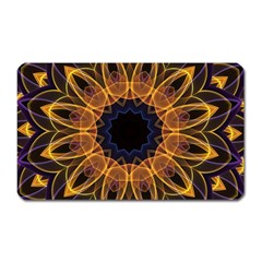 Yellow Purple Lotus Mandala Magnet (rectangular) by Zandiepants