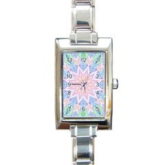 Soft Rainbow Star Mandala Rectangular Italian Charm Watch by Zandiepants