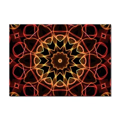 Yellow And Red Mandala A4 Sticker 10 Pack by Zandiepants