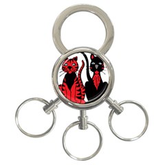 Cool Cats 3-ring Key Chain by StuffOrSomething