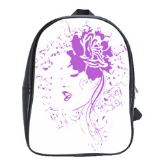 Purple Woman Of Chronic Pain School Bag (xl) by FunWithFibro