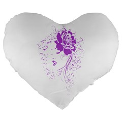 Purple Woman Of Chronic Pain 19  Premium Heart Shape Cushion by FunWithFibro