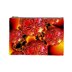  Flame Delights, Abstract Red Orange Cosmetic Bag (large) by DianeClancy