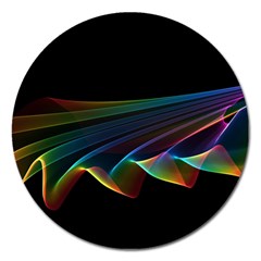  Flowing Fabric Of Rainbow Light, Abstract  Magnet 5  (round) by DianeClancy