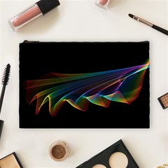  Flowing Fabric Of Rainbow Light, Abstract  Cosmetic Bag (large) by DianeClancy