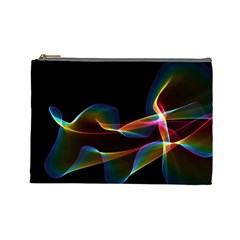 Fluted Cosmic Rafluted Cosmic Rainbow, Abstract Winds Cosmetic Bag (large) by DianeClancy