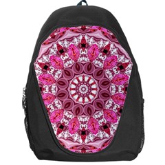 Twirling Pink, Abstract Candy Lace Jewels Mandala  Backpack Bag by DianeClancy