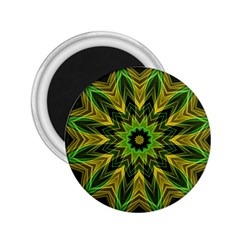 Woven Jungle Leaves Mandala 2 25  Button Magnet by Zandiepants