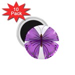 Purple Awareness Butterfly 1.75  Button Magnet (10 pack) Front