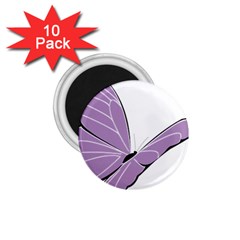 Purple Awareness Butterfly 2 1 75  Button Magnet (10 Pack) by FunWithFibro