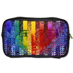 Conundrum I, Abstract Rainbow Woman Goddess  Travel Toiletry Bag (two Sides) by DianeClancy