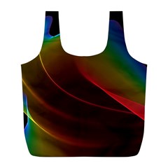 Liquid Rainbow, Abstract Wave Of Cosmic Energy  Reusable Bag (l) by DianeClancy