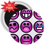 Chronic Pain Emoticons 3  Button Magnet (10 pack) Front