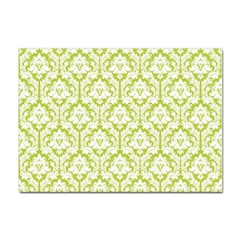 White On Spring Green Damask A4 Sticker 10 Pack by Zandiepants