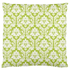 Spring Green Damask Pattern Large Cushion Case (one Side) by Zandiepants