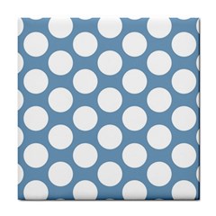 Blue Polkadot Ceramic Tile by Zandiepants