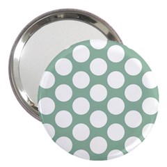 Jade Green Polkadot 3  Handbag Mirror by Zandiepants