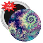 Violet Teal Sea Shells, Abstract Underwater Forest 3  Magnet (100 pack) Front