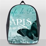 Paris Butterfly School Bag (XL) Front