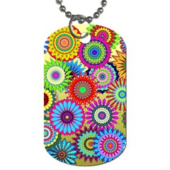 Psychedelic Flowers Dog Tag (one Sided) by StuffOrSomething