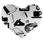 Books And Coffee 19  Premium Heart Shape Cushion Front