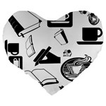 Books And Coffee 19  Premium Heart Shape Cushion Back