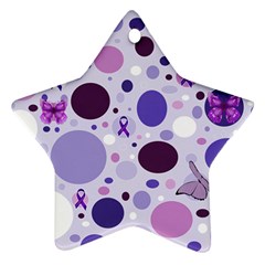 Purple Awareness Dots Star Ornament by FunWithFibro