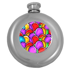 Colored Easter Eggs Hip Flask (round) by StuffOrSomething