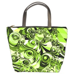 Retro Green Abstract Bucket Handbag by StuffOrSomething