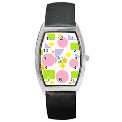 Spring Geometrics Tonneau Leather Watch by StuffOrSomething