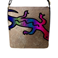 Lizard Flap Closure Messenger Bag (large) by Siebenhuehner