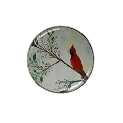 Sweet Red Cardinal Golf Ball Marker (for Hat Clip) by rokinronda