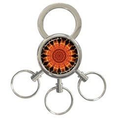 Flaming Sun 3-ring Key Chain by Zandiepants