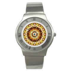 Ochre Burnt Glass Stainless Steel Watch (slim) by Zandiepants