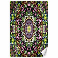 Psychedelic Leaves Mandala Canvas 20  X 30  (unframed) by Zandiepants