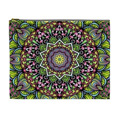 Psychedelic Leaves Mandala Cosmetic Bag (xl) by Zandiepants