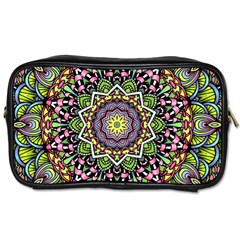 Psychedelic Leaves Mandala Travel Toiletry Bag (two Sides) by Zandiepants