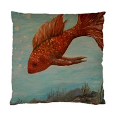 Gold Fish Cushion Case (single Sided)  by rokinronda