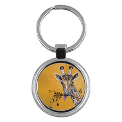 Giraffe Treat Key Chain (round) by rokinronda