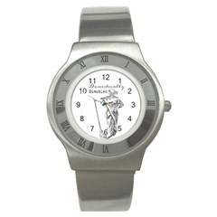 Domestically Disabled Stainless Steel Watch (slim) by StuffOrSomething